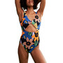 Juniors' Color Jam V-Neck Cutout One-Piece Swimsuit