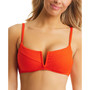 Women's Ribbed Notch-Front Bikini Top, Created for Macy's