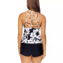 Juniors' St. Croix High Neck Tankini Top & Sold Surf Shorts