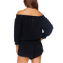 Juniors' Solid West Coast Off-The-Shoulder Romper Cover-Up