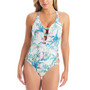 Women's Jungle Cruise Beaded Tropical-Print One-Piece Swimsuit