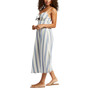 Juniors' Sweetest Step Striped Tie-Front Keyhole Midi Dress