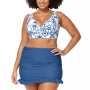 Trendy Plus Size Malibu Printed Bikini Top & Tummy-Control Skirted Bottoms
