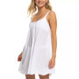 Juniors' Summer Adventures Solid Scoop-Neck Swim Dress Cover-Up