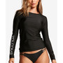 Juniors' Long-Sleeve Rash-Guard Cover-Up