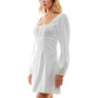 Juniors' Square-Neck Long-Sleeve A-Line Dress