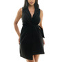 Juniors' Sleeveless Asymmetric Belted Dress
