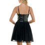 Juniors' Pleather Corset Top Fit & Flare Dress