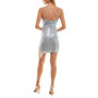 Juniors' Metallic Side-Fringe Mini Dress