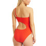 Women's Micro Ribbed Asymmetrical Cutout One-Piece Swimsuit, Created for Macy's