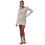 Women's Crochet Long Sleeve Mini Dress