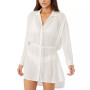 Juniors' Spread-Collar Long-Sleeve Tunic Cover-Up