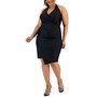 Trendy Plus Size Halter Faux-Wrap Dress