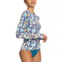 Juniors' Sea Skippin Printed Long-Sleeve Rash Guard
