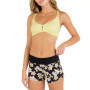 Juniors' Max Crochet Tie-Back Bralette Bikini Top & Plumeria Printed Soft-Waist Board Shorts