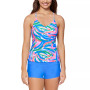 Juniors' Macrame-Back Cami Tankini Top & Surf Boardshorts