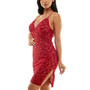 Juniors' V-Neck Lace Bodycon Dress