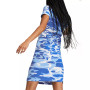Women's Summer Splash Printed Short-Sleeve Dress