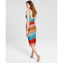 Women's Striped Bodycon Midi Dress