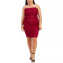 Trendy Plus Size Bungee-Strap Square-Neck Bodycon Dress