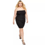 Trendy Plus Size Bungee-Strap Square-Neck Bodycon Dress
