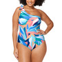 Trendy Plus Size Marita One-Shoulder One-Piece Swimsuit