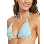 Juniors' Seaside Tropics Smocked Tiki Triangle Bikini Top