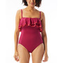 Contours Ruffled Strapless Tummy-Control One-Piece Swimsuit