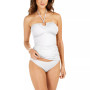 Logo Ring Shirred Bandini Swim Top & Bikini Bottoms