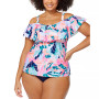 Trendy Plus Size Miami Nights Tortuga Tankini & Matching Bottoms