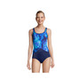 Women's Tummy Control Scoop Neck Soft Cup Tugless Sporty One Piece Swimsuit Print