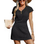 Women's Storyteller Cutout V-Neck Cover-Up Dress