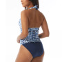 Women's Printed Shirred Halter Tankini Top & Matching Bikini Bottoms