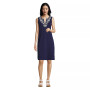 Women's Embroidered Cotton Jersey Sleeveless Swim Cover-up Dress