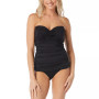Women's Charisma Bra-Sized Pleated Tankini Top & High-Waist Bikini Bottoms