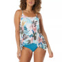 Women's Mesh-Overlay Tankini Top & Impulse High-Waist Bikini Bottom