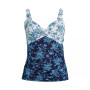 Women's Long V-Neck Wrap Underwire Tankini Swimsuit Top Adjustable Straps