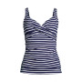 Women's Long V-Neck Wrap Underwire Tankini Swimsuit Top Adjustable Straps