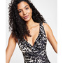 Women's Printed Ruffled Underwire Tummy Control One-Piece Swimsuit, Created for Macy's