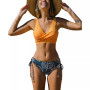 Women's Bikini Swimsuit Front Cross Lace Up Two Piece Bathing Suit