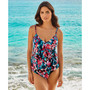 Women's Printed Beachcombing Carma Tie-Front Tankini Top