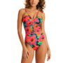 Women's Printed Gardener Shirred-Front One-Piece Swimsuit