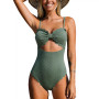 Women's One Piece Swimsuit Cutout Scallop Trim Bathing Suit