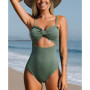 Women's One Piece Swimsuit Cutout Scallop Trim Bathing Suit