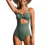 Women's One Piece Swimsuit Cutout Scallop Trim Bathing Suit