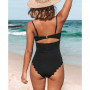 Women's One Piece Swimsuit Cutout Scallop Trim Bathing Suit