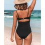 Women's One Piece Swimsuit Cutout Scallop Trim Bathing Suit