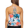 Juniors' Floral Strappy-Back Tankini Top