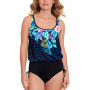 Women's Shirred Neck Blouson Underwire Tankini & Matching Bottoms