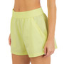 Juniors' Solid Smocked-Waist Swim Shorts
